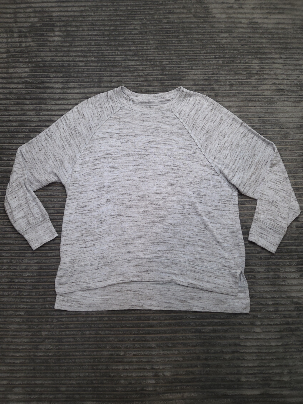 aerie Light Heather Gray & Blue Scoop-Neck Pullover